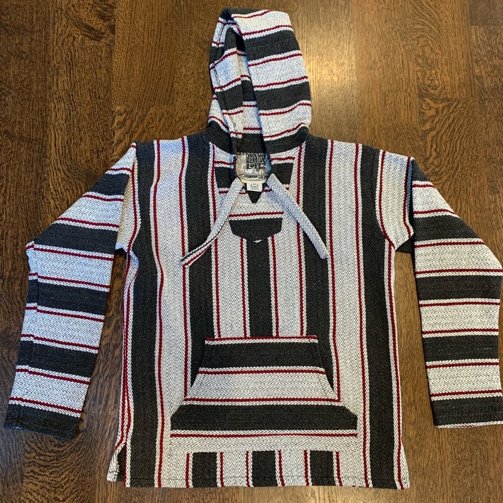 Señor Lopez Black and Grey Poncho